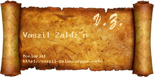 Vaszil Zalán névjegykártya